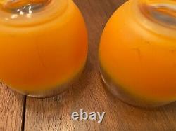 Vintage MCM Orange Blendo Roly Poly Bar Set Glasses Set of 12 with Punch Bowl