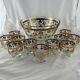 Vintage MCM Rare Culver Chantilly Set 22K Gold Punch Bowl + 11 Footed Glasses