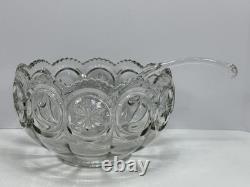Vintage MCM Tiffin Franciscan Moon And Stars Punch Bowl Set With 18 Cups Ladle