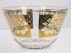Vintage MID Century Culver Valencia Punch Bowl & 12 Glasses 22 Karat Gold
