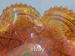 Vintage Marigold Carnival Glass Punch Bowl Set Of 14 Please Read