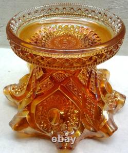 Vintage Marigold Carnival Iridescent Glass Punch Bowl Set 9-Cups FREE SHIPPING
