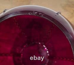 Vintage Martinsville Ruby Red Punch Bowl & Cups Set 11 Pc Art Deco Glass 1930s