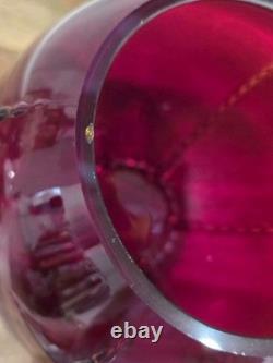 Vintage Martinsville Ruby Red Punch Bowl & Cups Set 11 Pc Art Deco Glass 1930s