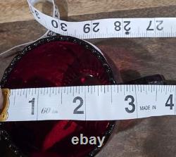 Vintage Martinsville Ruby Red Punch Bowl & Cups Set 11 Pc Art Deco Glass 1930s
