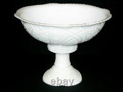 Vintage McKee Concord White Milk Glass Punch Bowl Pedestal 18 Cups