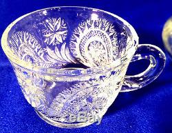 Vintage McKee Depression Glass Punch Bowl with Stand 12 Cups Aztec Pattern EAPG