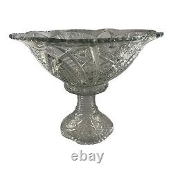 Vintage McKee Glass THE CONCORD Clear Punch Bowl And Stand 12in Wide 10in Tall