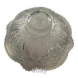 Vintage McKee Glass THE CONCORD Clear Punch Bowl And Stand 12in Wide 10in Tall