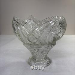 Vintage McKee LE Smith Aztec 14in Punch Bowl, Stand, and 10 Glasses Set Charity