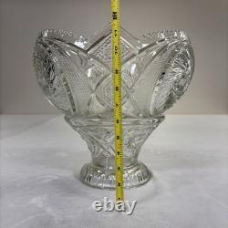 Vintage McKee LE Smith Aztec 14in Punch Bowl, Stand, and 10 Glasses Set Charity