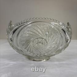 Vintage McKee LE Smith Aztec 14in Punch Bowl, Stand, and 10 Glasses Set Charity