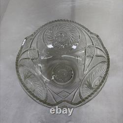 Vintage McKee LE Smith Aztec 14in Punch Bowl, Stand, and 10 Glasses Set Charity