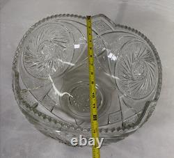 Vintage McKee LE Smith Aztec 14in Punch Bowl, Stand, and 10 Glasses Set Charity