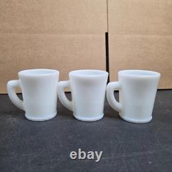 Vintage McKee Tom & Jerry Milk Glass Eggnog Punch Bowl Set with 6 Cups