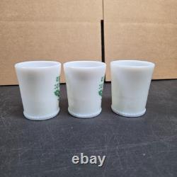 Vintage McKee Tom & Jerry Milk Glass Eggnog Punch Bowl Set with 6 Cups
