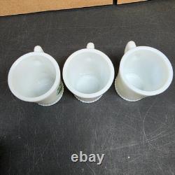 Vintage McKee Tom & Jerry Milk Glass Eggnog Punch Bowl Set with 6 Cups