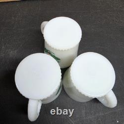 Vintage McKee Tom & Jerry Milk Glass Eggnog Punch Bowl Set with 6 Cups