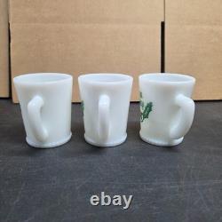 Vintage McKee Tom & Jerry Milk Glass Eggnog Punch Bowl Set with 6 Cups
