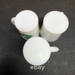 Vintage McKee Tom & Jerry Milk Glass Eggnog Punch Bowl Set with 6 Cups