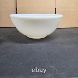 Vintage McKee Tom & Jerry Milk Glass Eggnog Punch Bowl Set with 6 Cups