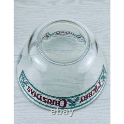 Vintage Merry Christmas Punch Bowl Set with 11 Glasses Holiday Glassware