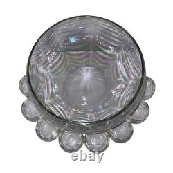 Vintage-Mid Century Draping Iridescent Glass 9 Piece Punch Bowl Set