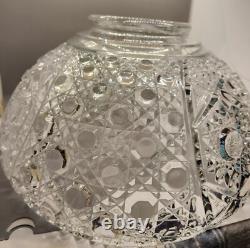 Vintage Mid-Century L. E. Smith Cut Clear Glass Daisy & Button Punch Bowl