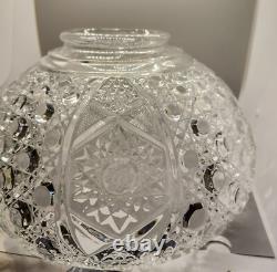 Vintage Mid-Century L. E. Smith Cut Clear Glass Daisy & Button Punch Bowl