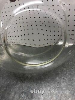 Vintage Mid-Century Modern Dorothy Thorpe Style Glass Punch Bowl and 12 Cups