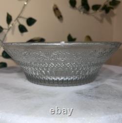 Vintage Mid Century Modern Glass Punch Bowl Set with Matching Punch Cups