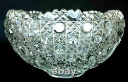 Vintage MidCentury Modern Glass Punch Bowl Daisy Button Smith HUGE Party Home