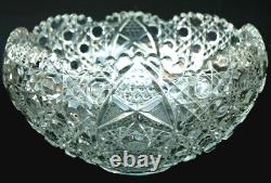 Vintage MidCentury Modern Glass Punch Bowl Daisy Button Smith HUGE Party Home