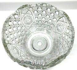 Vintage MidCentury Modern Glass Punch Bowl Daisy Button Smith HUGE Party Home