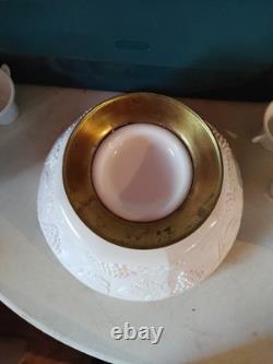 Vintage Milk Glass Punch Bowl With 12 Cups