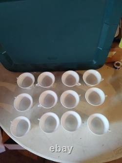 Vintage Milk Glass Punch Bowl With 12 Cups