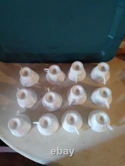 Vintage Milk Glass Punch Bowl With 12 Cups