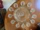 Vintage Mint Condition Large Starburst Glass Punchbowl with 12 Glass Cups