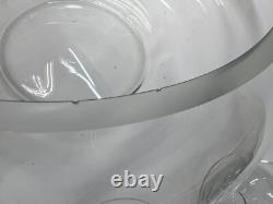 Vintage Moderno 14 Piece Hand Blown Crystal Riekes Crisa Punch Bowl Set WithLadle