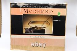 Vintage Moderno 14 Piece Hand Blown Crystal Riekes Crisa Punch Bowl Set WithLadle