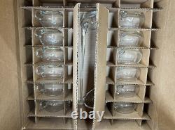 Vintage Moderno 14 Piece Hand Blown Crystal Riekes Crisa Punch Bowl Set WithLadle