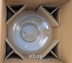 Vintage Moderno Riekes Crisa Crystal Punch Bowl Mugs Ladle 14 Pc Set Hand Blown