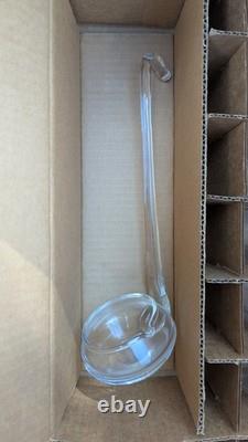 Vintage Moderno Riekes Crisa Crystal Punch Bowl Mugs Ladle 14 Pc Set Hand Blown