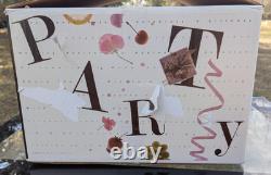 Vintage Moderno Riekes Crisa Crystal Punch Bowl Mugs Ladle 14 Pc Set Hand Blown