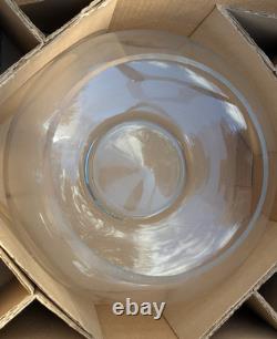 Vintage Moderno Riekes Crisa Crystal Punch Bowl Mugs Ladle 14 Pc Set Hand Blown