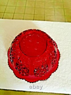 Vintage Mosser Glass Punch Bowl With Underplate and and 10Cups, Ruby Red