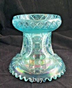 Vintage NORTHWOOD Carnival Glass ICE BLUE Memphis Punch Bowl Base Only