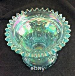 Vintage NORTHWOOD Carnival Glass ICE BLUE Memphis Punch Bowl Base Only