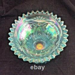 Vintage NORTHWOOD Carnival Glass ICE BLUE Memphis Punch Bowl Base Only