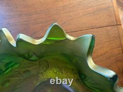 Vintage Northwood Acorn Burrs Carnival Glass Punch Bowl and Stand